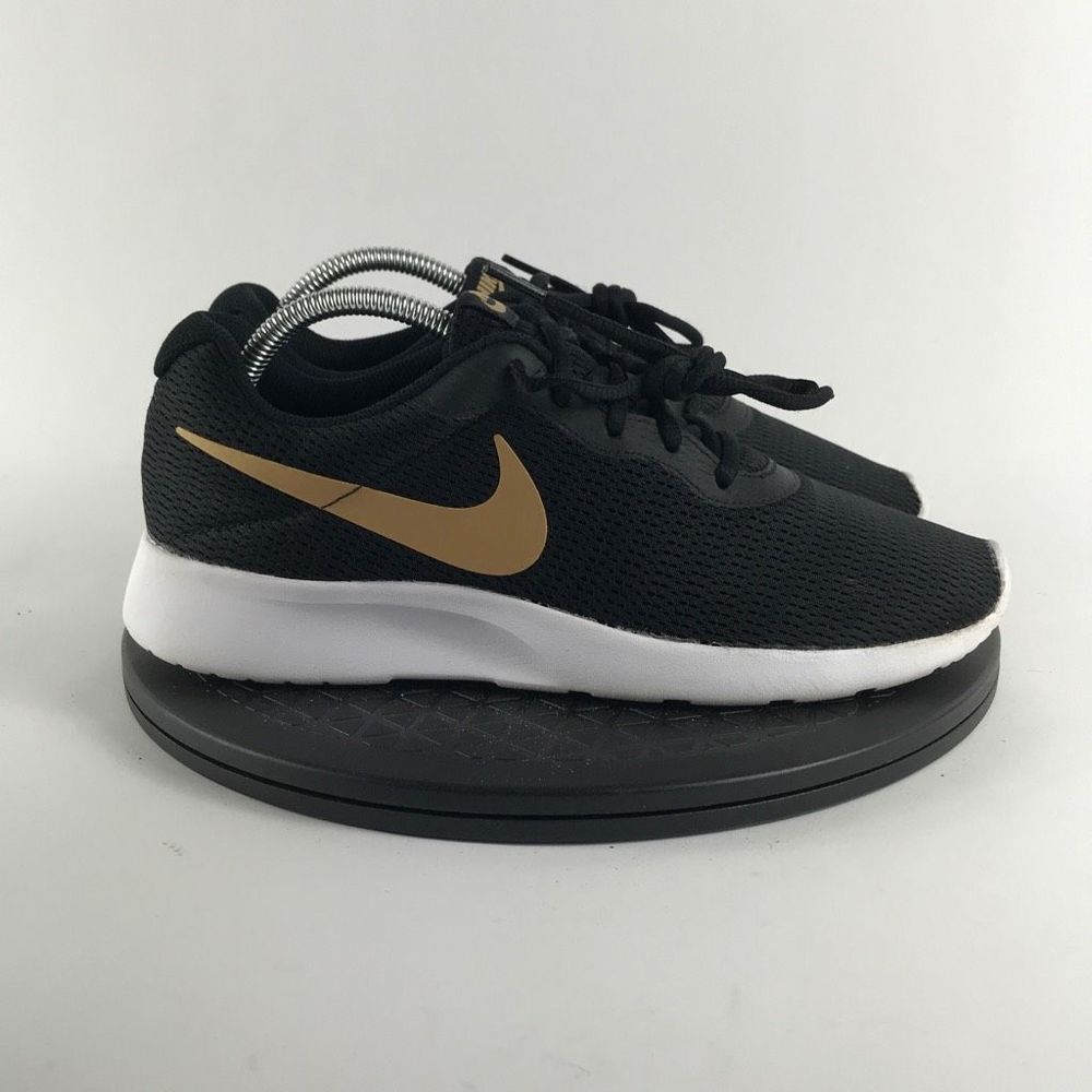 Nike Tanjun Black/Gold Athletic Running Shoes AQ7154-001 Men’s Size 8.5 - Picture 4 of 11
